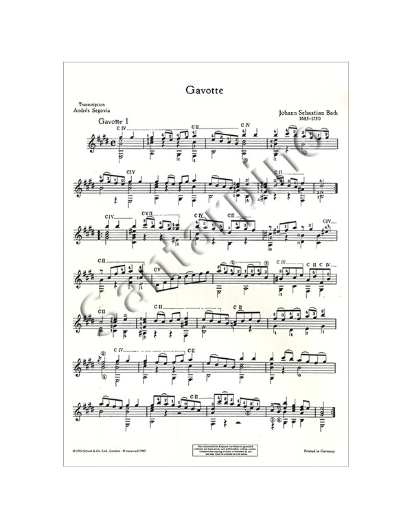 GAVOTTA FOR GUITAR BWV 1012/5 - BACH