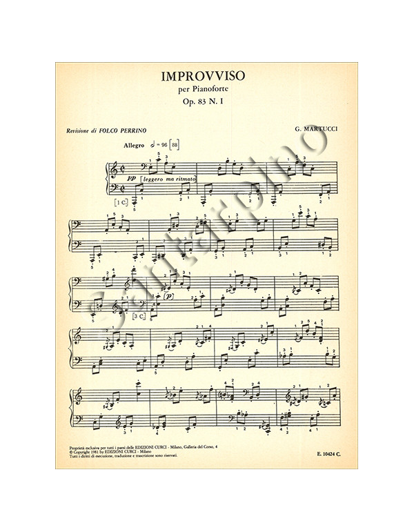 IMPROVVISO OP.83 N.1 PER PIANOFORTE - GIUSEPPE MARTUCCI