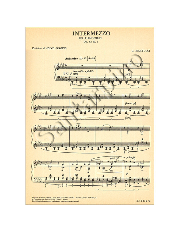 INTERMEZZO OP.83 N.1 PER PIANOFORTE - GIUSEPPE MARTUCCI