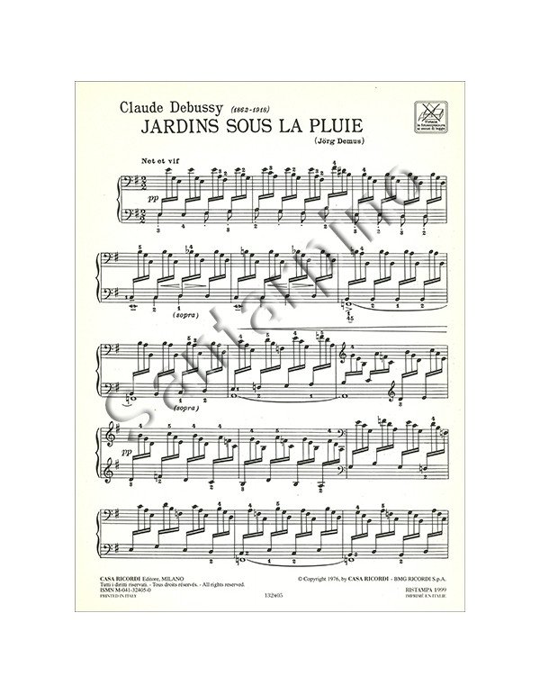 JARDINS SOUS LA PLUIE - C. DEBUSSY