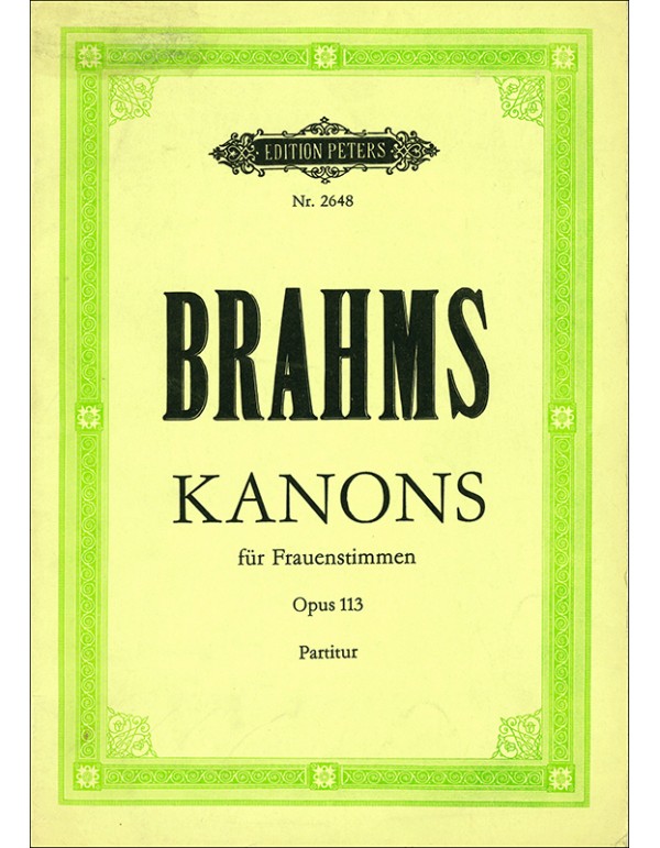 KANONS FUR FRAUENSTIMMEN OP.113 - JOHANNES BRAHMS