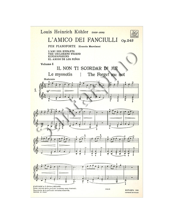 L'AMICO DEI FANCIULLI OP.243 VOLUME I - LOUIS KOHLER