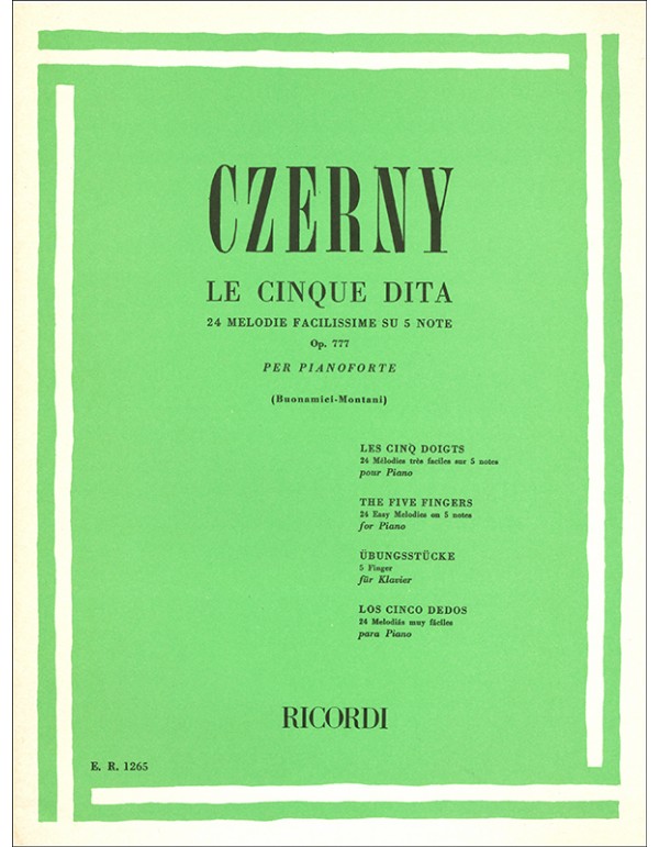 LE CINQUE DITA OP.777 PER PIANOFORTE - CZERNY