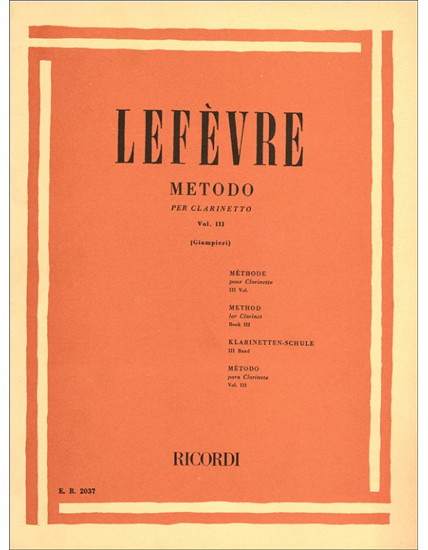 METODO PER CLARINETTO VOLUME III - LEFEVRE