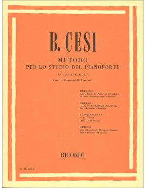 METODO PER LO STUDIO DEL PIANOFORTE IN 12 FASCICOLI - FASC. I - BENIAMINO CESI