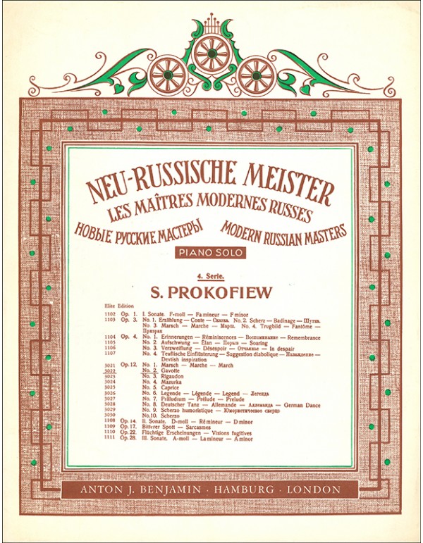 MODERN RUSSIAN MASTERS OP. 12 NUMERO 2 GAVOTTE 4° SERIE PIANO SOLO - PROKOFIEFF