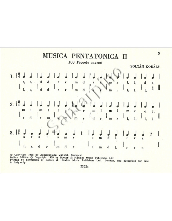 MUSICA PENTATONICA VOLUME II - KODALY
