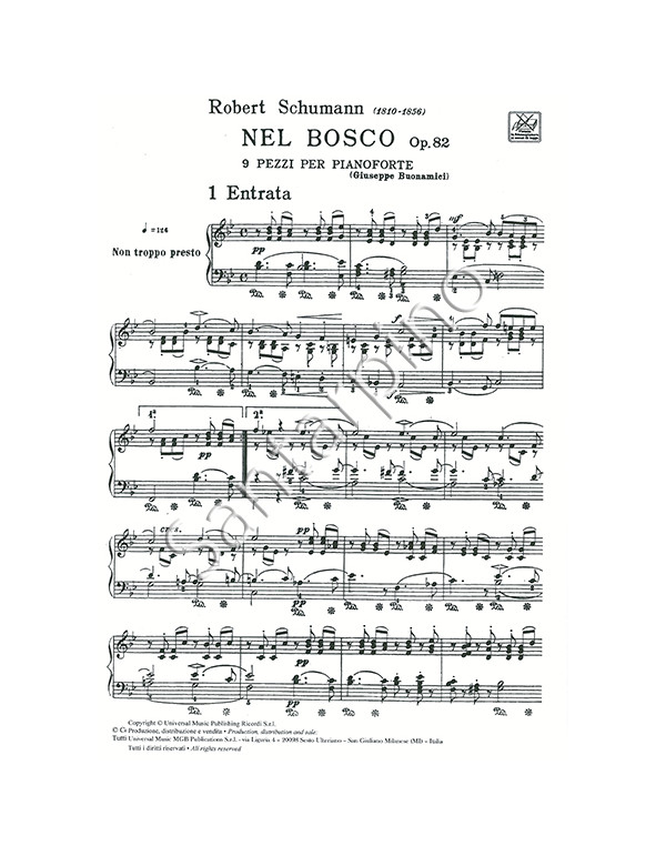 NEL BOSCO OP.82 NOVE PEZZI PER PIANOFORTE - SCHUMANN