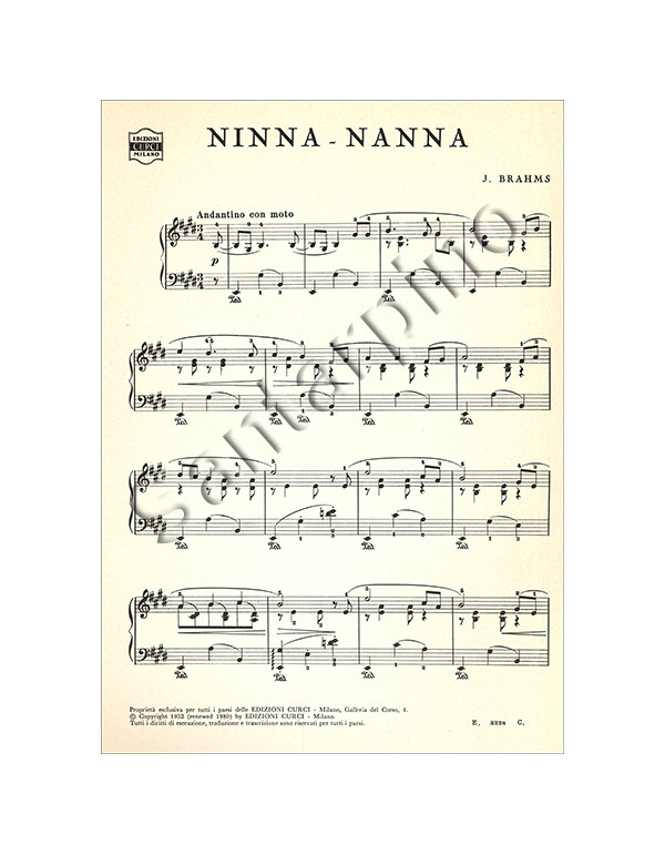 NINNA NANNA - JOHANNES BRAHMS