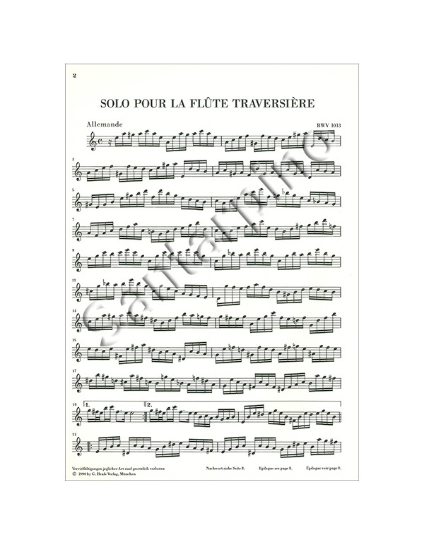 PARTITA IN A MINOR FOR FLUTE SOLO BWV 1013 - BACH