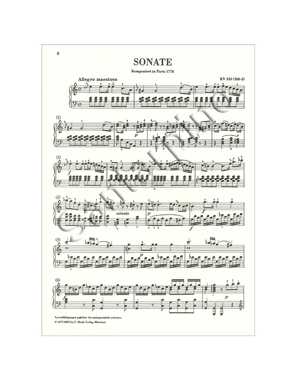 PIANO SONATA IN A MINOR KV 310 - MOZART