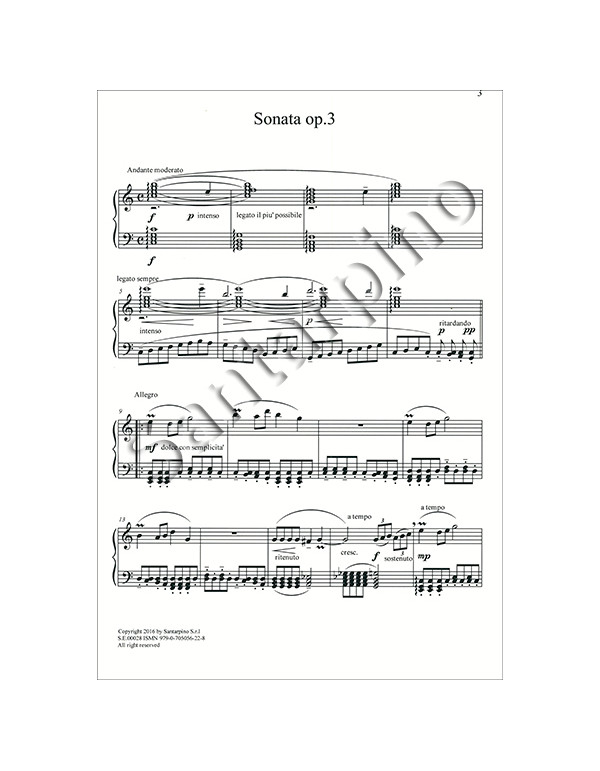 SONATA OP.3 PER PIANOFORTE - ALFREDO BAIONE