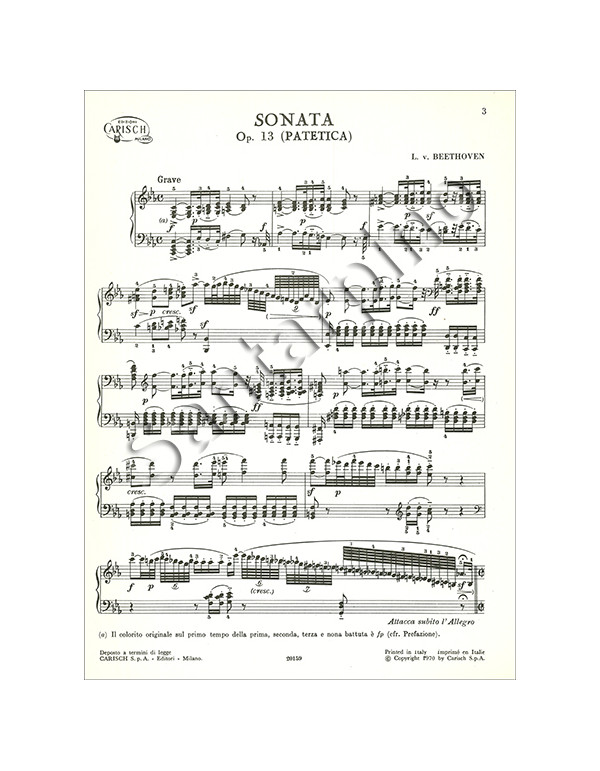 SONATA OPUS 13 PER PIANOFORTE "PATETICA" - BEETHOVEN