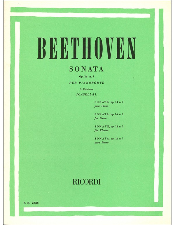 SONATA OPUS 14 NUMERO 1 PER PIANOFORTE - BEETHOVEN