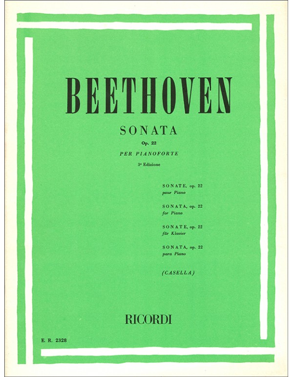 SONATA OPUS 22 PER PIANOFORTE - BEETHOVEN