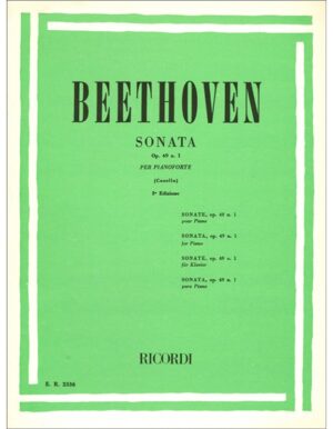 SONATA OPUS 49 NUMERO 1 PER PIANOFORTE - BEETHOVEN