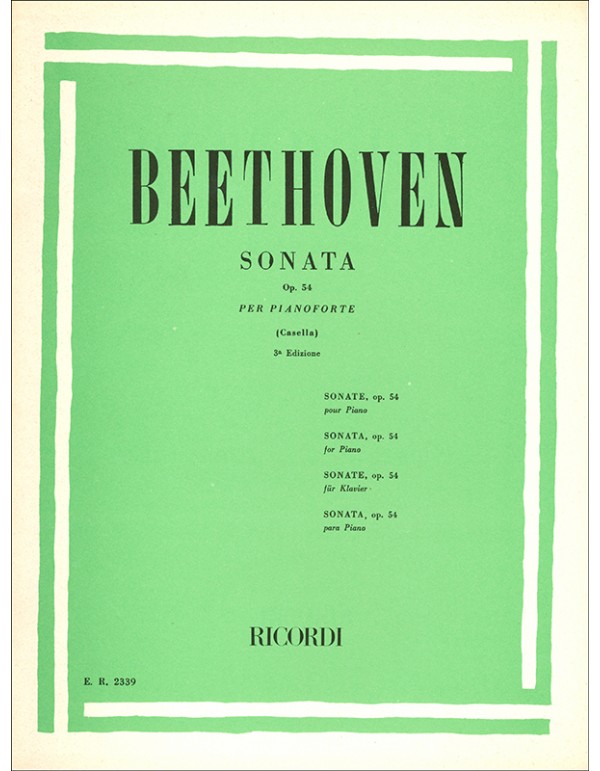 SONATA OPUS 54 PER PIANOFORTE - BEETHOVEN