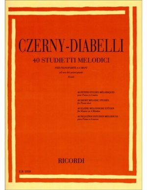 40 STUDIETTI MELODICI PER PIANOFORTE A 4 MANI - CZERNY-DIABELLI