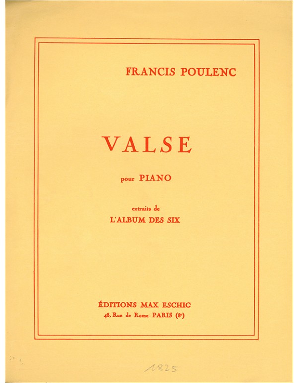 VALSE POUR PIANO - POULENC