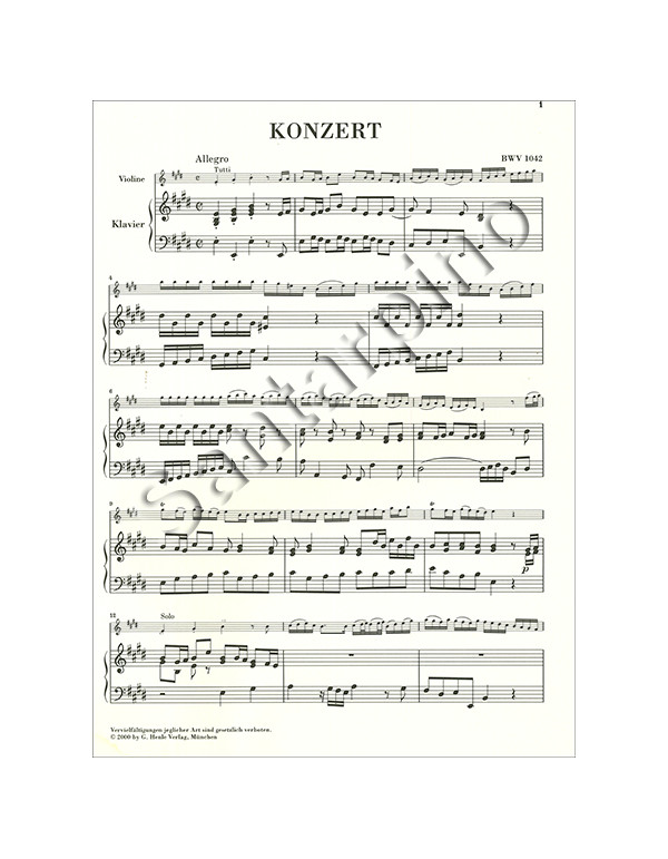 VIOLINKONZERT E-DUR BWV 1042 - BACH