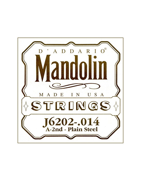 CORDA D'ADDARIO PER MANDOLINO J6202-.014 A-2nd PLAIN STEEL