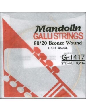 CORDA PER MANDOLINO GALLISTRINGS 80/20 BRONZE WOUND LIGHT GAUGE G-1417 3° D-