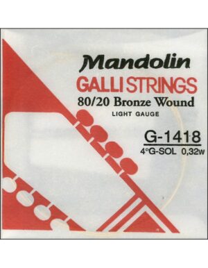 CORDA PER MANDOLINO GALLISTRINGS 80/20 BRONZE WOUND LIGHT GAUGE G-1418 4° G-