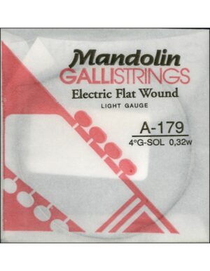 CORDA PER MANDOLINO GALLISTRINGS ELETRIC FLAT WOUND LIGHT GAUGE A-179 4° G-SOL
