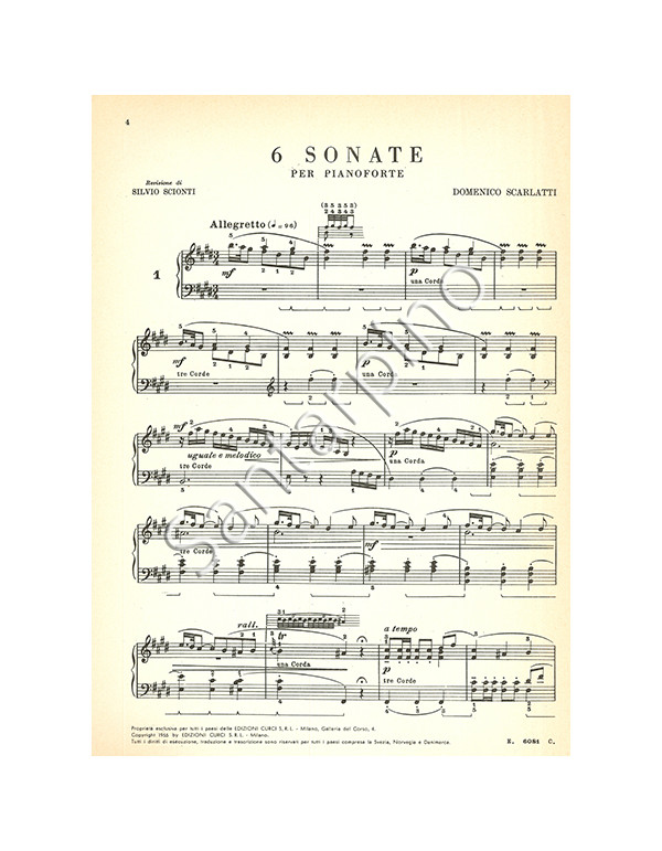 6 SONATE PER PIANOFORTE - SCARLATTI