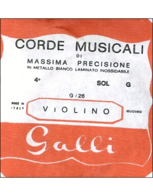 CORDE MUSICALI DI MASSIMA PRECISIONE IN METALLO PER VIOLINO G/26 4-SOL-G GALLI