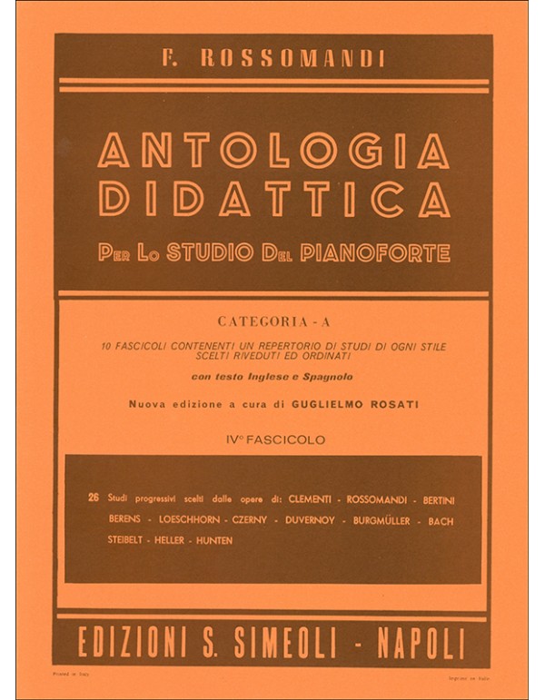 ANTOLOGIA DIDATTICA CATEGORIA A PER PIANOFORTE FASCICOLO 4 - ROSSOMANDI