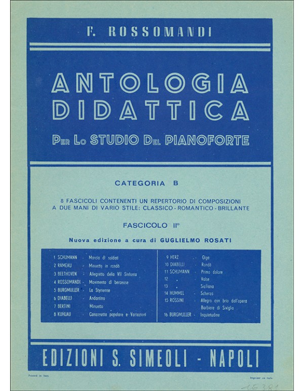 ANTOLOGIA DIDATTICA CATEGORIA B PER PIANOFORTE FASCICOLO 2 - ROSSOMANDI