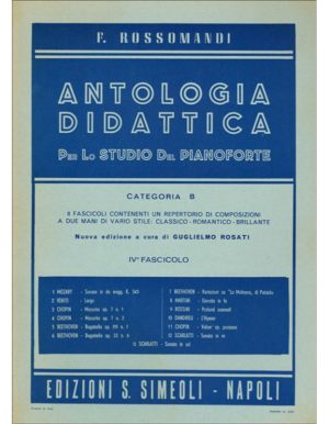 ANTOLOGIA DIDATTICA CATEGORIA B PER PIANOFORTE FASCICOLO 4 - ROSSOMANDI