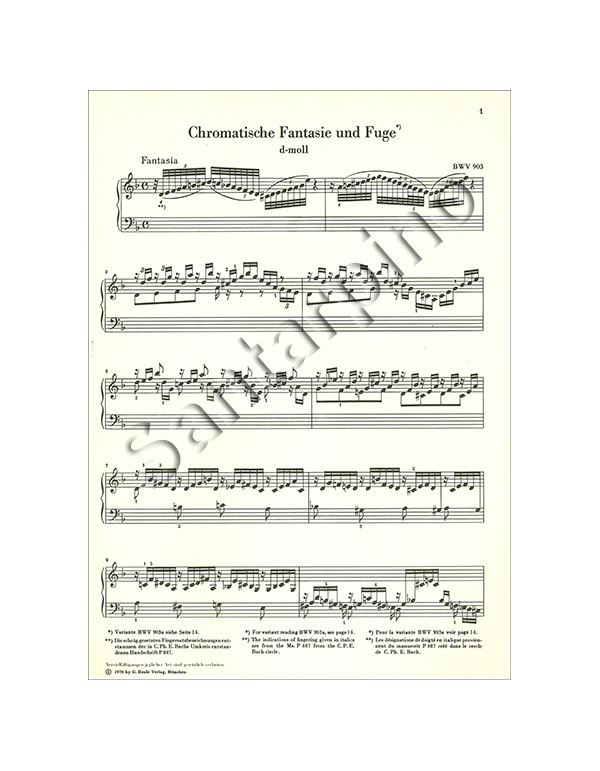 CHROMATISCHE FANTASIE UND FUGE D-MOLL BWV 903 - BACH