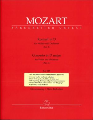 CONCERTO IN D MAJOR FOR VIOLIN AND PIANO NUMERO 4 KV 218 - MOZART