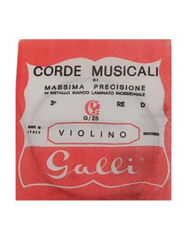 CORDE MUSICALI DI MASSIMA PRECISIONE IN METALLO PER VIOLINO G/25 3-RE-D GALLI