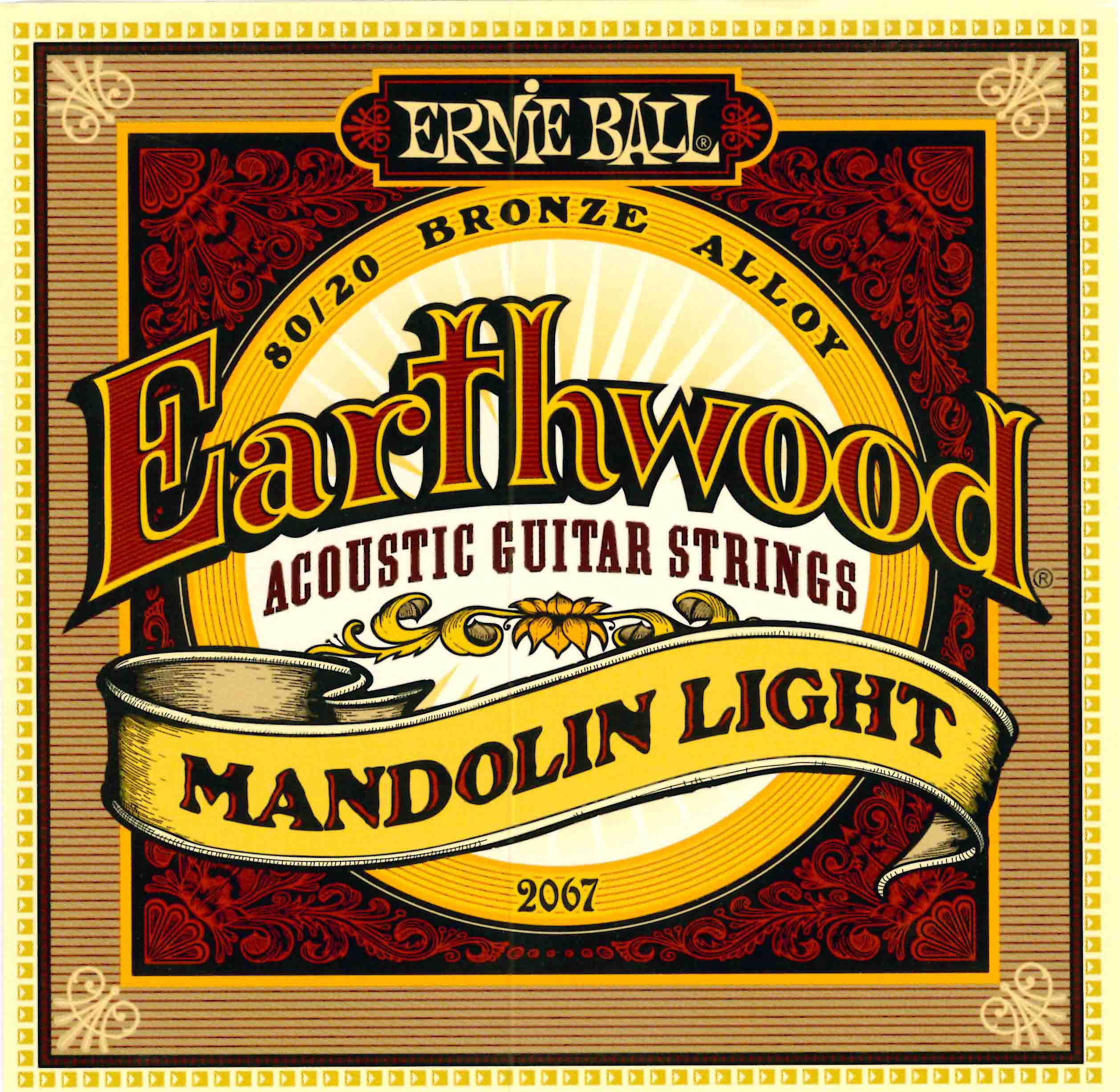 ERNIE BALL 2067 Earthwood 80/20 Bronze Mandolin Light 9-34