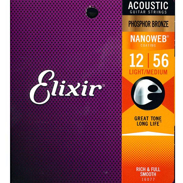 Elixir 16077 Nanoweb Phosphor Bronze Acoustic 12-56