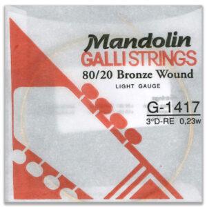 CORDA PER MANDOLINO GALLISTRINGS 80/20 BRONZE WOUND LIGHT GAUGE G-1417 3° D-