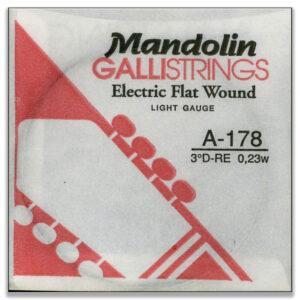 CORDA PER MANDOLINO GALLISTRINGS ELETRIC FLAT WOUND LIGHT GAUGE A-178 3° D-RE