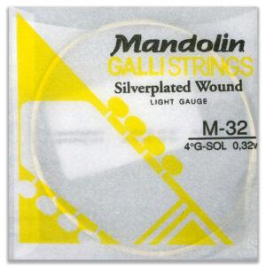 CORDA PER MANDOLINO GALLISTRINGS SILVERPLATED WOUND LIGTH GAUGE M-32 4° G-SOL