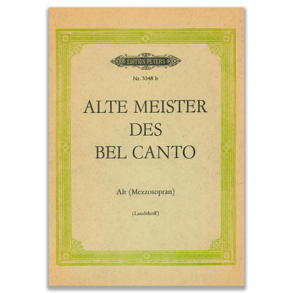 Alte Meister des Belcanto Arie e Canzoni per Alt o Mezzosoprano