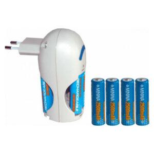 RICARICA BATTERIA DA VIAGGIO CON 4 BATTERIE RICARICABILI BR 713