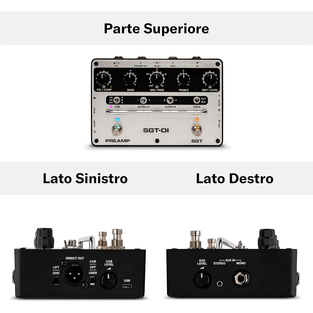 Ampeg SGT-DI Preamplificatore DI per Basso con IR Loader
