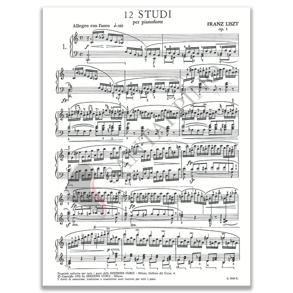 Franz Liszt 12 Studi per Pianoforte op. 1