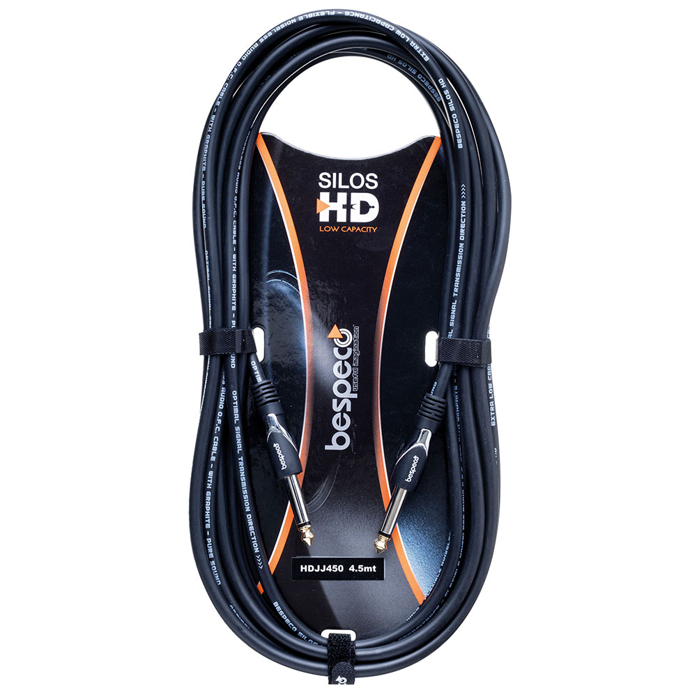 Bespeco HDJJ450 Cavo per Strumenti Jack Mono 6,3 mm 4,5 m Nero