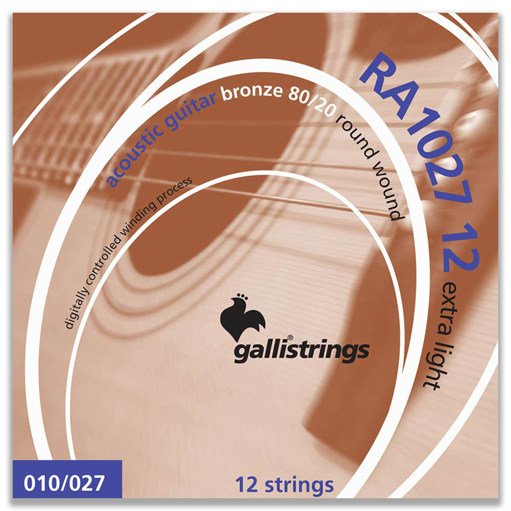 Galli RA1027-12 Corde per Chitarra Acustica 12 Corde 80/20 Bronze Light